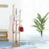 Natural Bamboo Coat Rack Stand Clothes Hanger Hat Jacket Bag Umbrella Scarf Hook