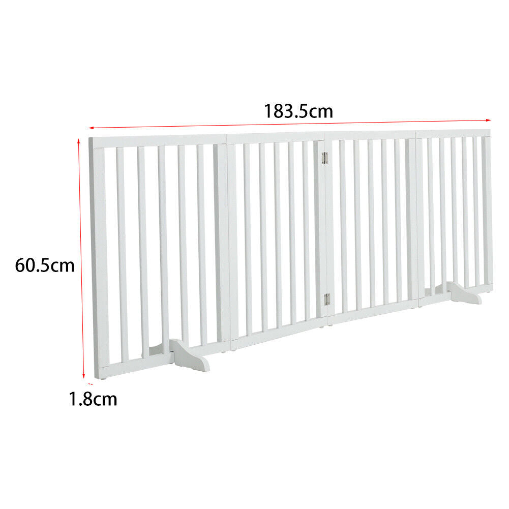 4 Panel Folding Pet Gate Dog Cat Fence Child Safety Barrier Indoor Free Standing