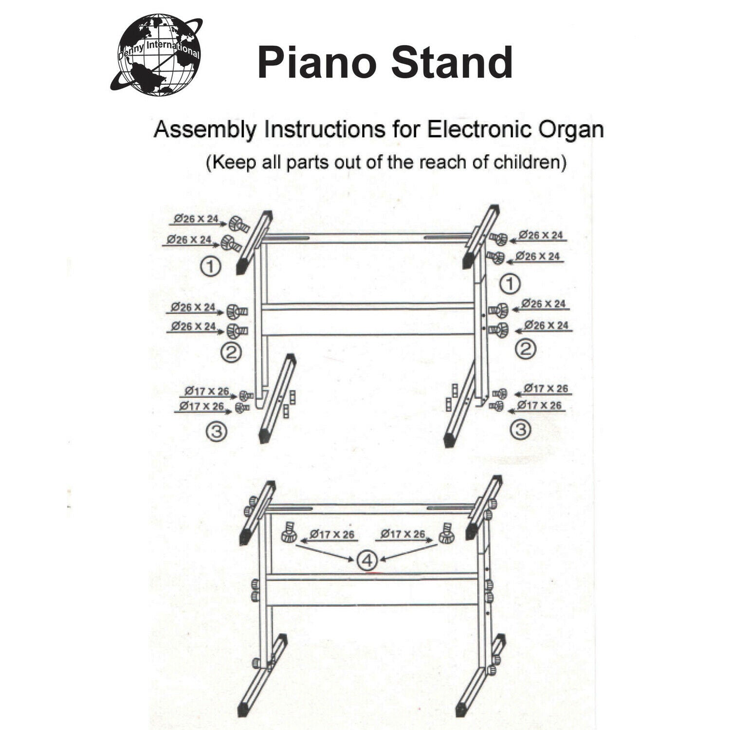 HEIGHT ADJUSTABLE RECTANGULAR FRAME FULL SIZE MUSIC PIANO KEYBOARD STAND & CHAIR