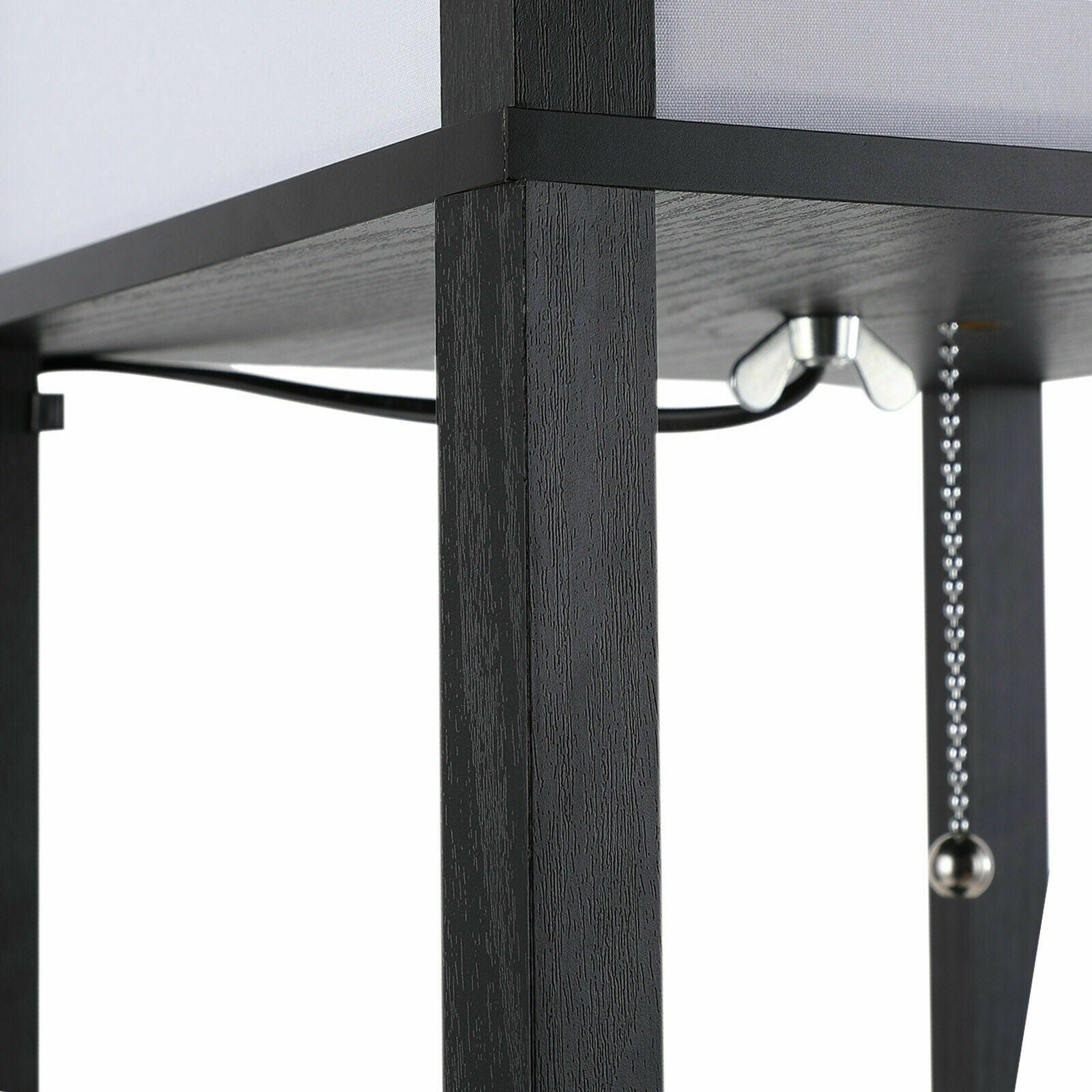 4 Tiered Wooden Shelf Floor Standard Lamp Lounge Reading Light Shelving Decor