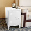 1 Pair Vintage Industrial Bedside Tables Retro Locker Side Cabinets White