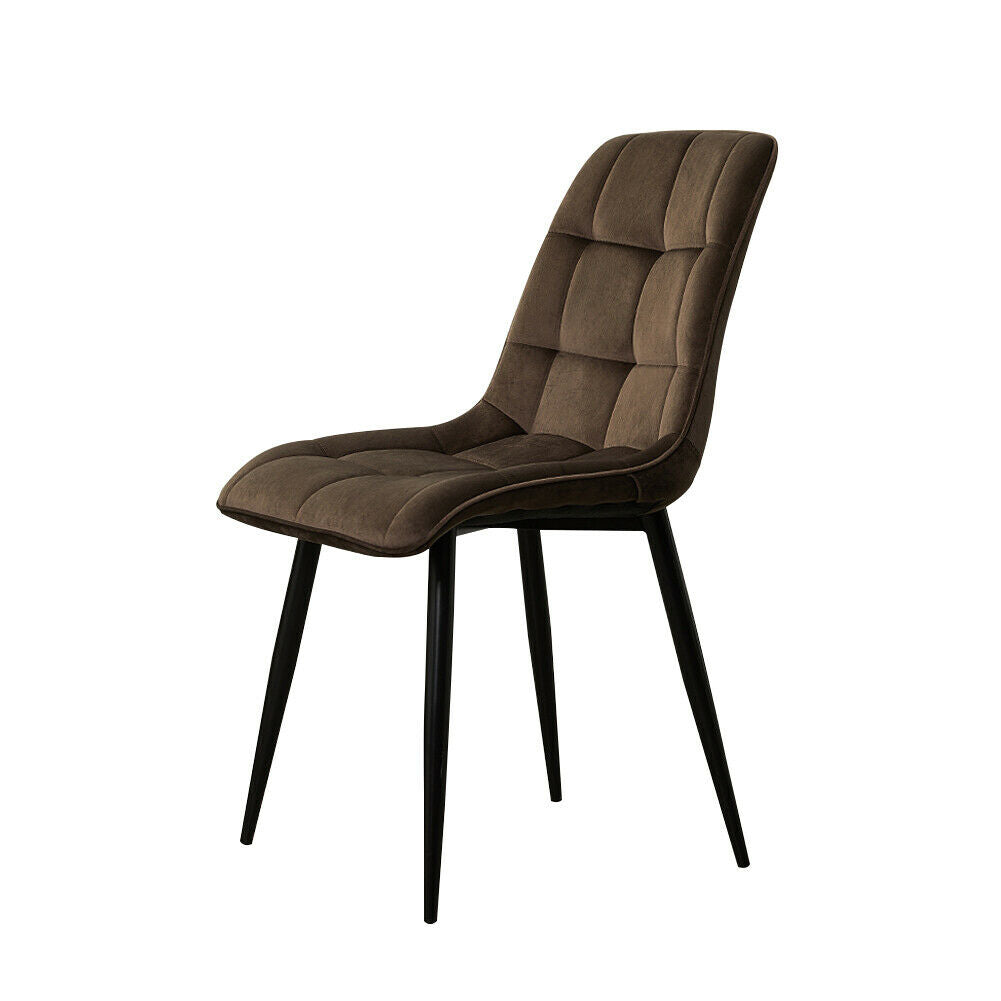 2× Modern Kitchen Dining Chairs Velvet Padded Seat Office Living Room Chair Set