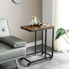 Industrial Sofa Table End Table C-Shape Side Table Coffee Laptop Table Rustic