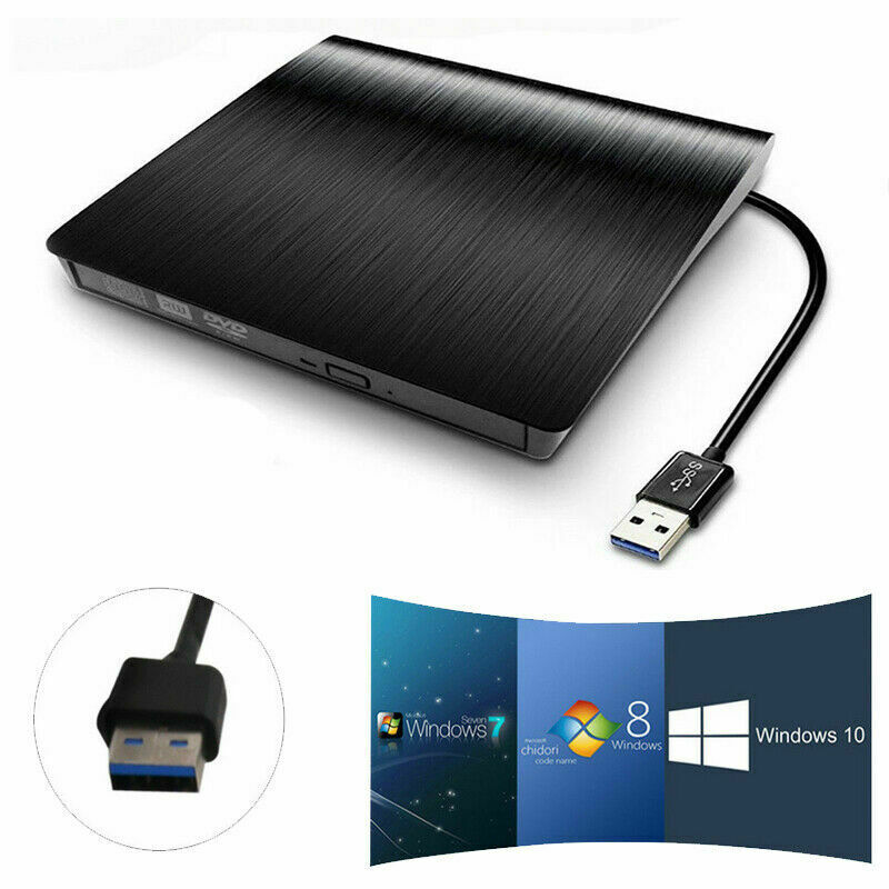 Slim External USB 3.0 DVD RW CD Writer Drive Burner Reader Player For Laptop PC