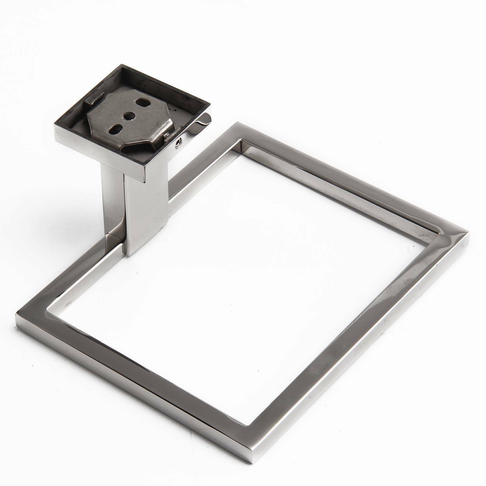 Modern Bathroom Square Towel Rack Towel Ring Holder Chrome Wall Mounted