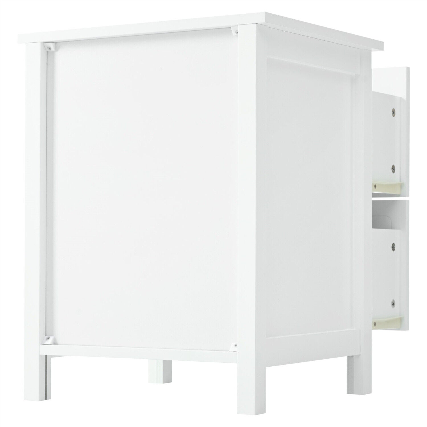 2 Drawer Wooden Bedside Table Cabinet Bedroom Furniture Storage Nightstand White
