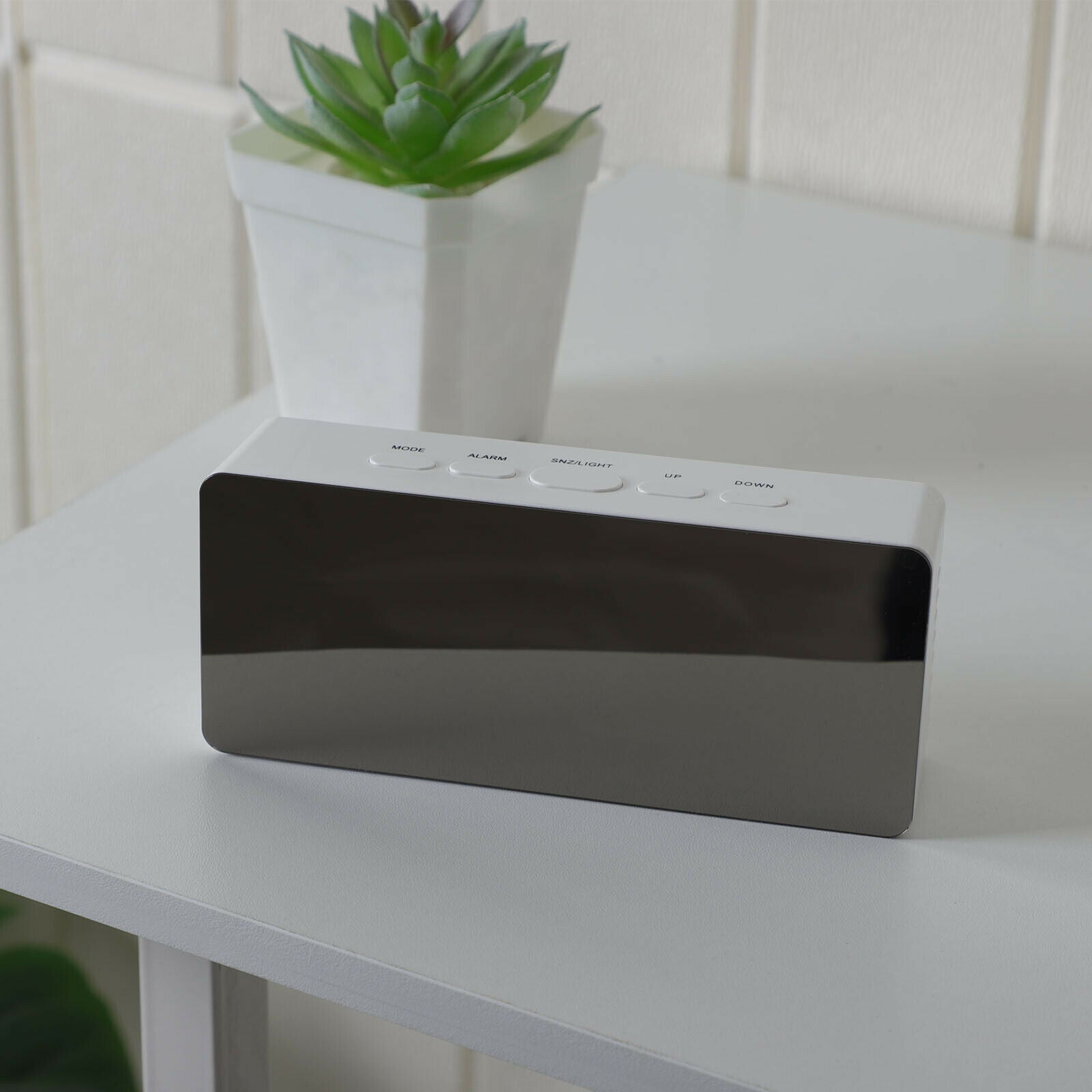 Digital LED Large Display Alarm Clock USB Mirror Face Design Temperature display