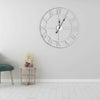 60CM EXTRA LARGE WHITE ROMAN NUMERALS SKELETON IRON WALL CLOCK BIG GIANT ROUND