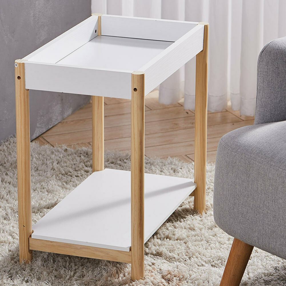 Modern Sofa Side Table End Table Bedside Stand Tray Top Living Room Bedroom Unit