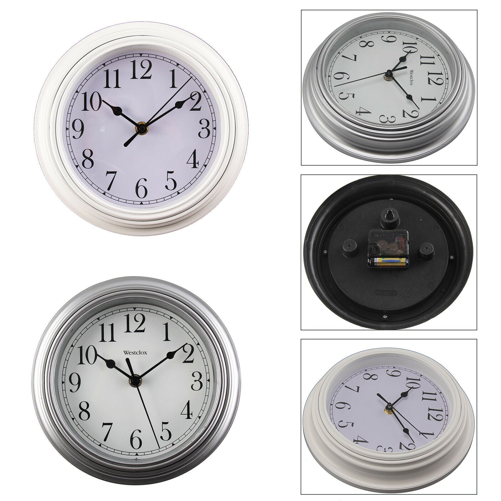 Chic Vintage Small Wall Clock White / Grey Kings Cross London Clock