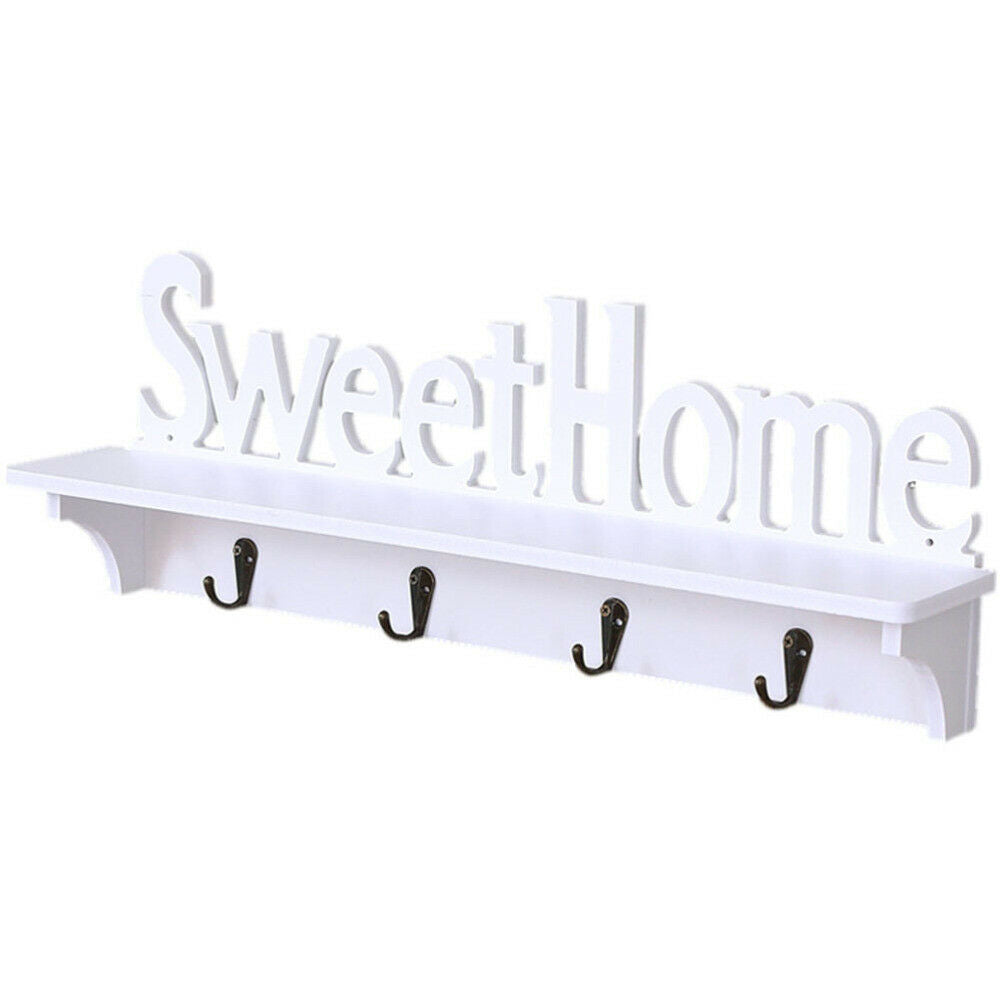 New White Floating Wall Shelves Display Storage Shelf Wall Wood Unit Rack UK