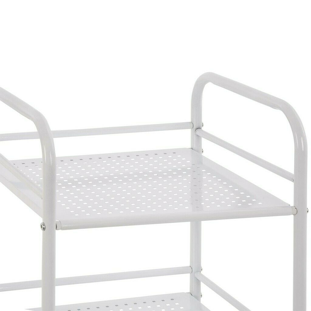 3-4-Tier Home Trolley Kitchen Storage Cart Steel Bars 4 Wheels Rolling Unit