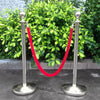 2pc Polished Steel Queue Rope Barrier Velvet Rope Stanchion Posts Stands 3 color