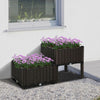 2PC Raised Flower Bed Vegetable Herb Lightweight -40L x 40W x 26-44H cm