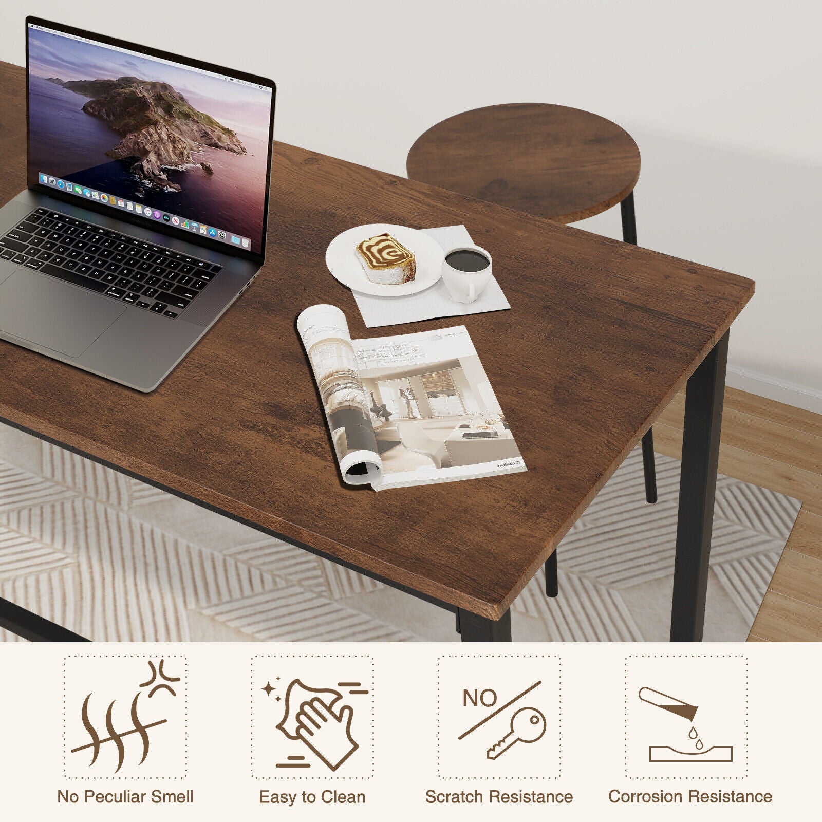 Bar Table and Stools Dining Set Industrial Metal Frame Kitchen Dining Table Set