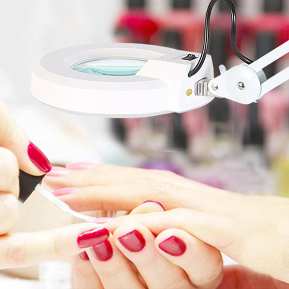 22W Large Desk Magnifier Magnifying Lamp Eyelash Lamp Salon Surgery Beauty White