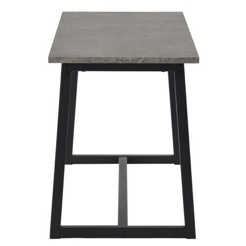 4-Seater Dining Table Set with 2 Benches Breakfast Kitchen Furniture Steel Frame