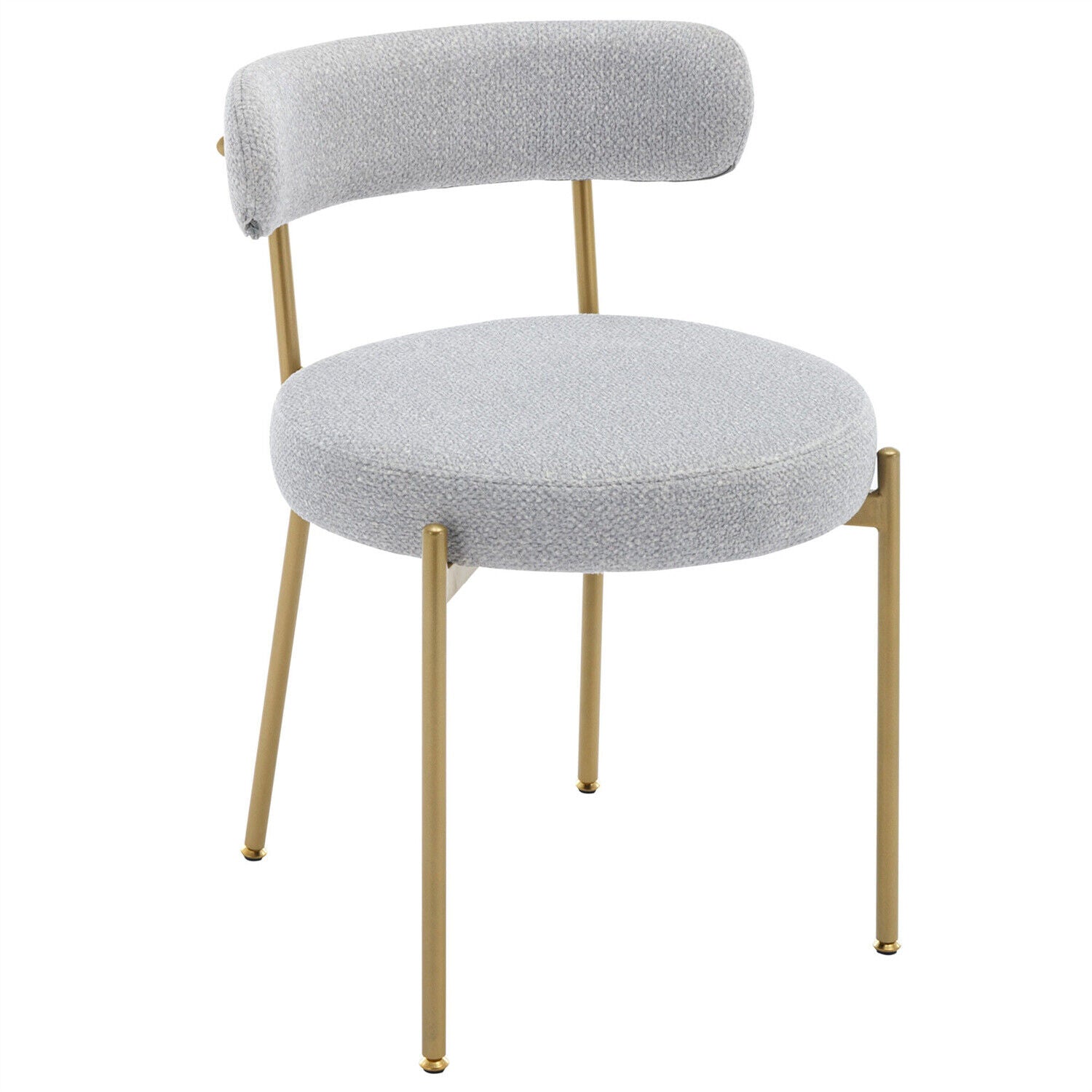 Set of 2 Dining Chairs Upholstered Accent Chairs Kitchen Leisure Chairs Grey HT