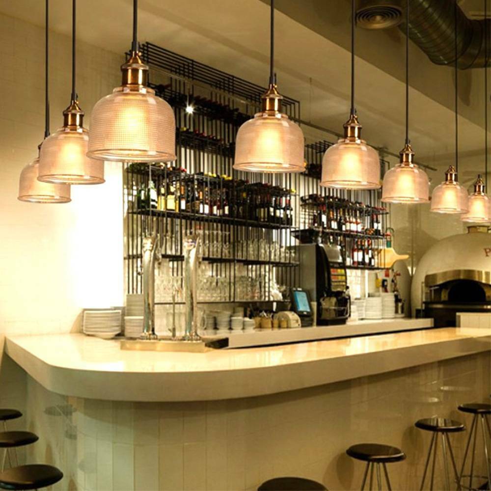 Vintage Industrial Retro Loft Style Glass Ceiling Wall Lamp Shade Pendant Light