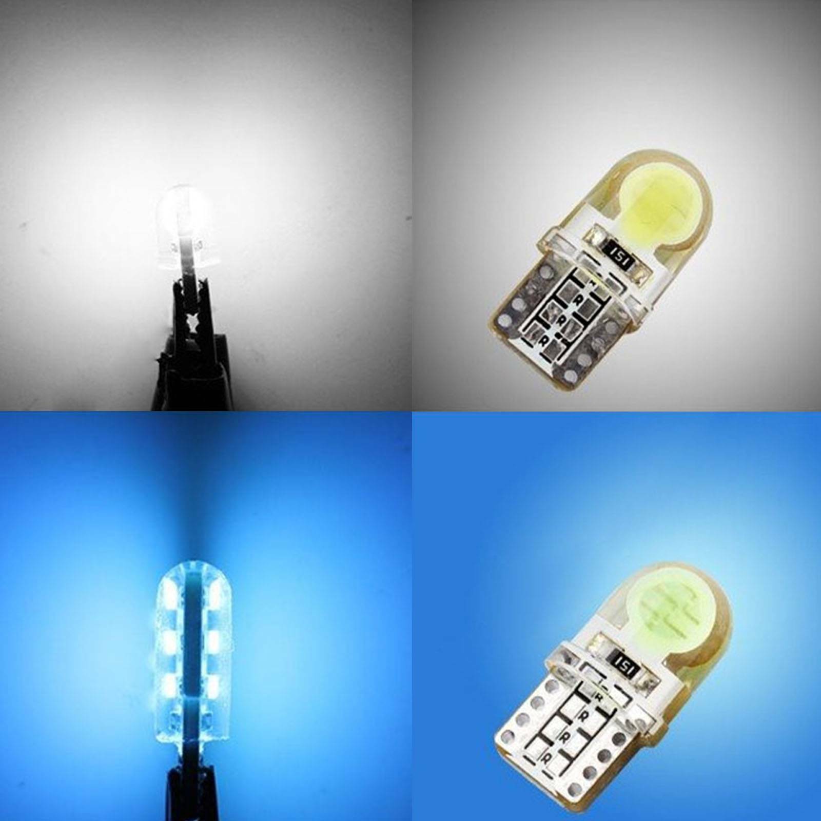 2X T10 194 168 501 W5W COB 8 SMD LED Canbus Silica Bright License Light Bulb