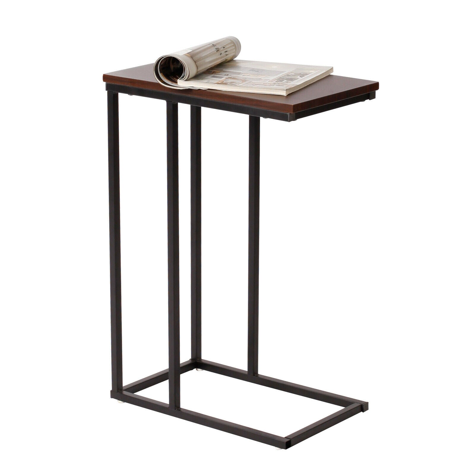 Retro C Shaped Side Table Snack Coffee Storage Sofa Table Nightstand Home Office