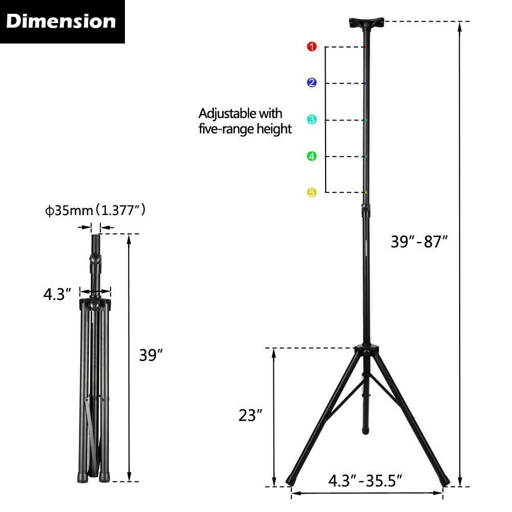 Metal Heavy Duty Adjustable Height Tripod Folding DJ PA Speaker Stand Black