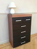 2 Door Wardrobe & 4+2 Chest of Drawers in Black & Walnut Bedroom Furniture 6 Set