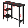 Bar Table with 2 Storage Shelves Breakfast Dining Table Kitchen  Metal