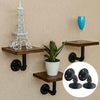 2 Pipe Rustic Shelf Brackets Scaffold Board Floating Shelves Display Holder Rack