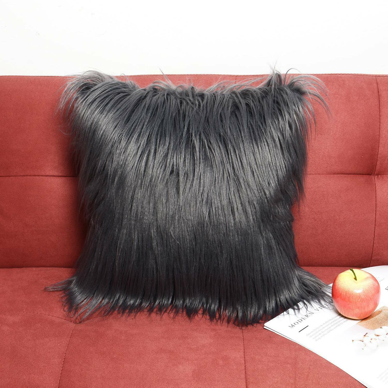 45x45cm Home Decoration Soft Fur Fluffy Sofa Pillow Case Plush Cushion Cover