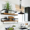 2X Wood Floating Shelf Wall Mounted Hanging Rack Display Rustic Storage Shelves