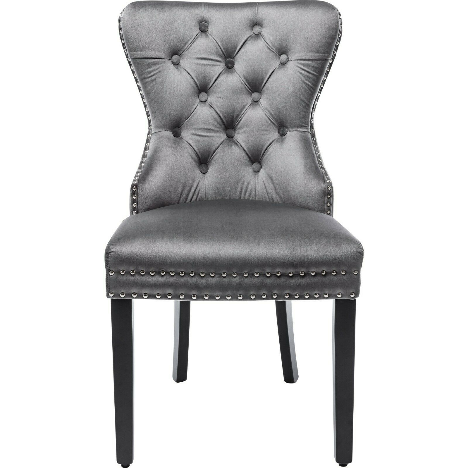 Dining Chairs Velvet Studded Fabric Lounge Padded Accent Side Chair Home Kitchen