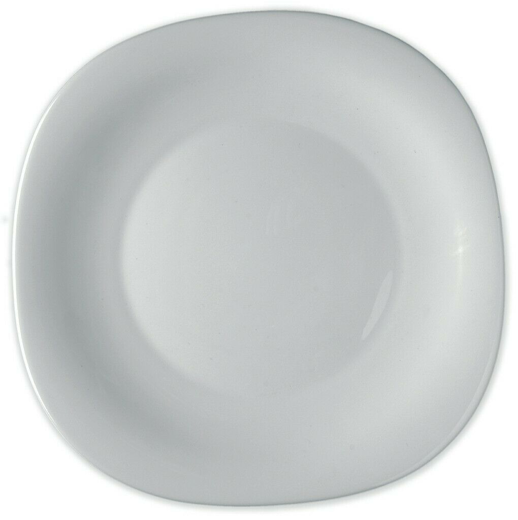 Bormioli Parma 18pc Square Dinner Service Set Opal Glass Dinnerware Dining Plate