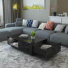 Living Room Table High Gloss Rectangle Coffee Tables with 1 Storage Drawer Black