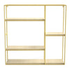 4 Tier Metal Wood Floating Wall Shelf Square Shelving Unit Storage Display Rack