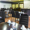 2Pcs Modern Dining Chairs Padded Seat Faux Leather with Metal Legs Kitchen Black