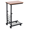 Adjustable Sofa Side End Coffee Table With Wheels C-Shaped Laptop Notebook Desk