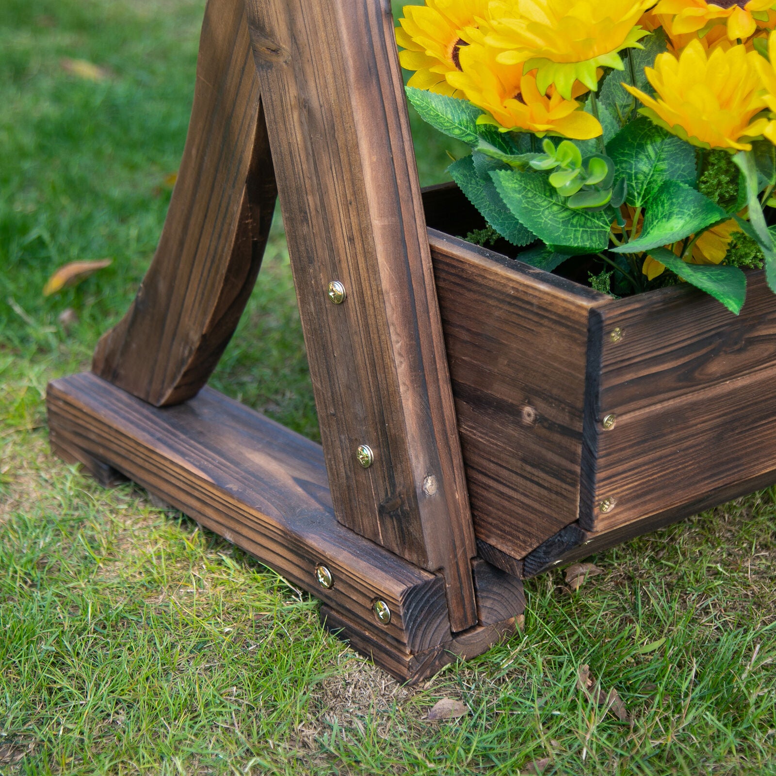 3-Tier Raised Garden Bed Vertical Freestanding Wooden Flower Rack