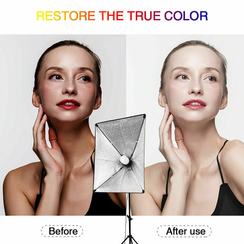 2x Softbox Continuous Lighting Kits Photo Studio Photography with Light Stand