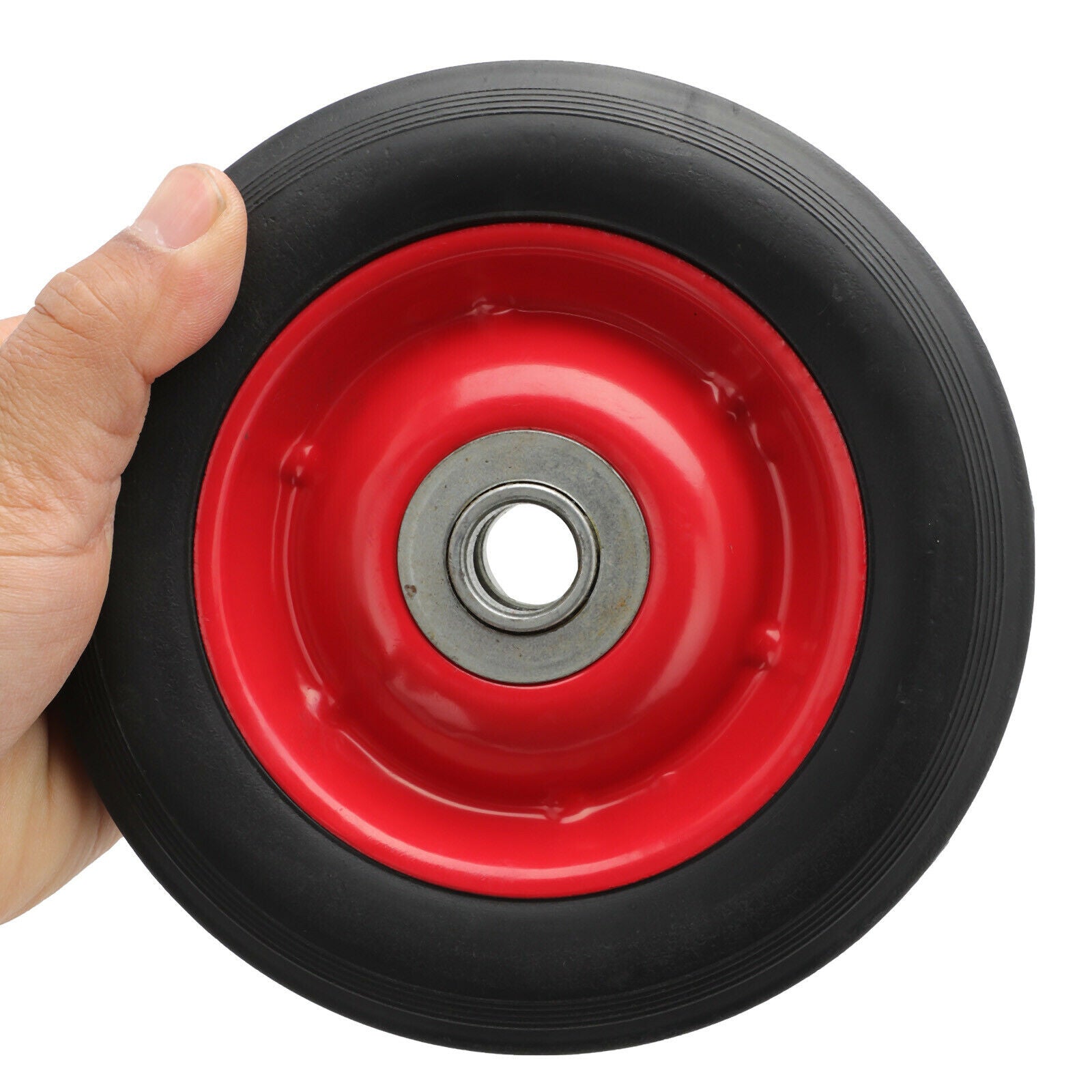 2pc explosion proof tire rubber wheel 16mm roller bearing wheel metal center
