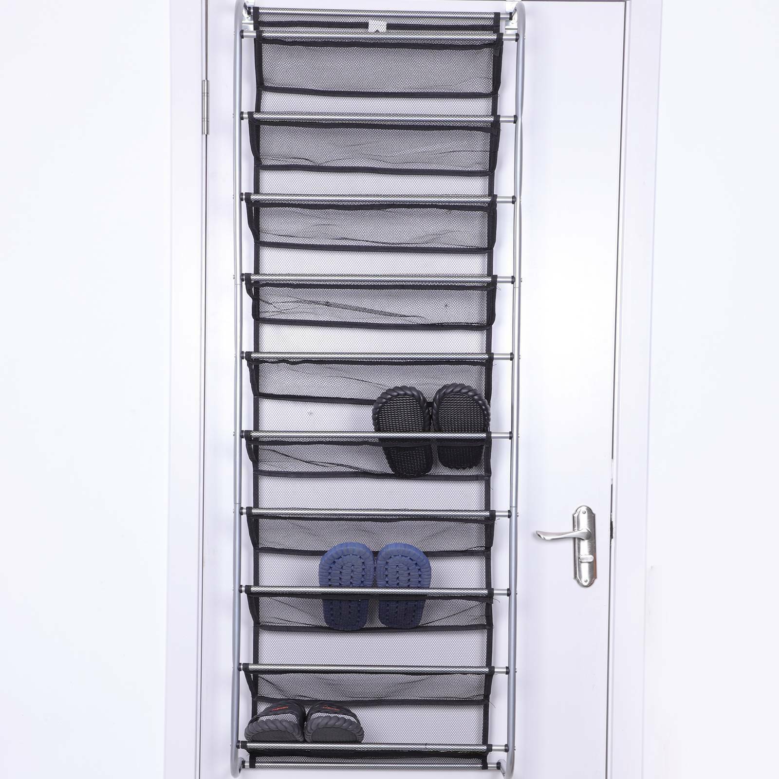 10 Tier 36 Pair Over Door Hanging Shoe Rack Holder Storage Organiser Stand Shelf