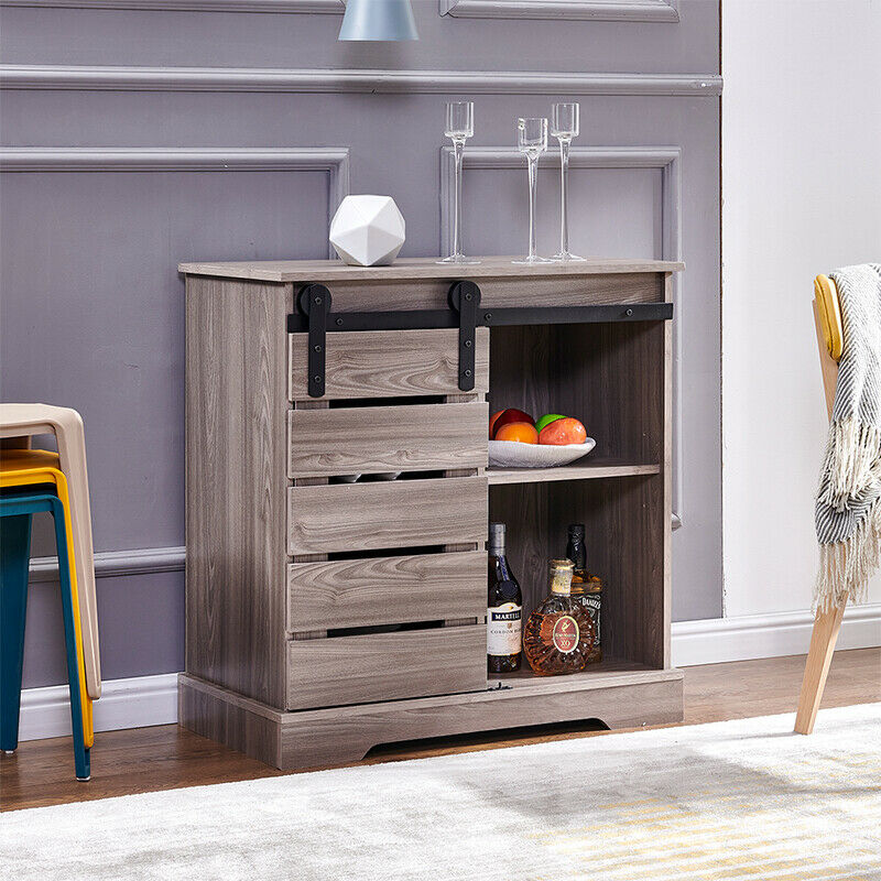 Sideboard Cupboard Display Storage Unit Cabinet with Shelf Half Door Hallway BN