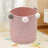 Folding Nordic Laundry Cotton Woven Washing Clothes Tidy Toys Storage Basket Bag