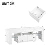 Modern TV Unit Cabinet TV Stand w/Storage 2 Drawers High Gloss LED Light