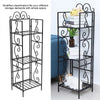 4 Tier Metal Bookcase Bookshelf Shelving Storage Rack Corner Organizer Shelf