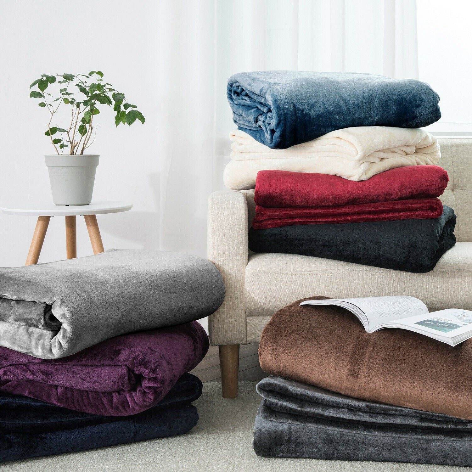 Fleece Throw Blanket Large Sofa Bed Thick Warm Faux Fur Mink Double & King Size