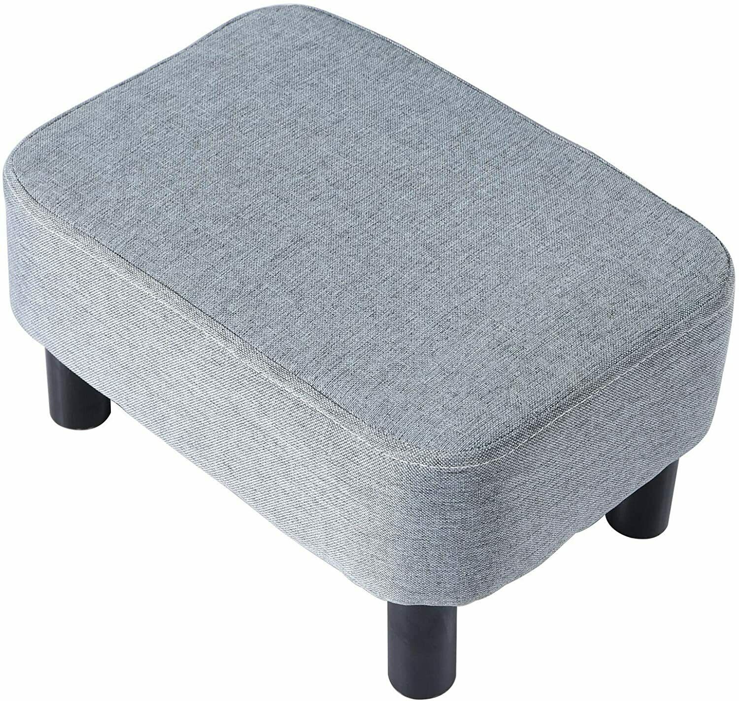 Rectangular Stool Linen Fabric Footstool Foot Rest Stool Pouffe Ottoman Seating