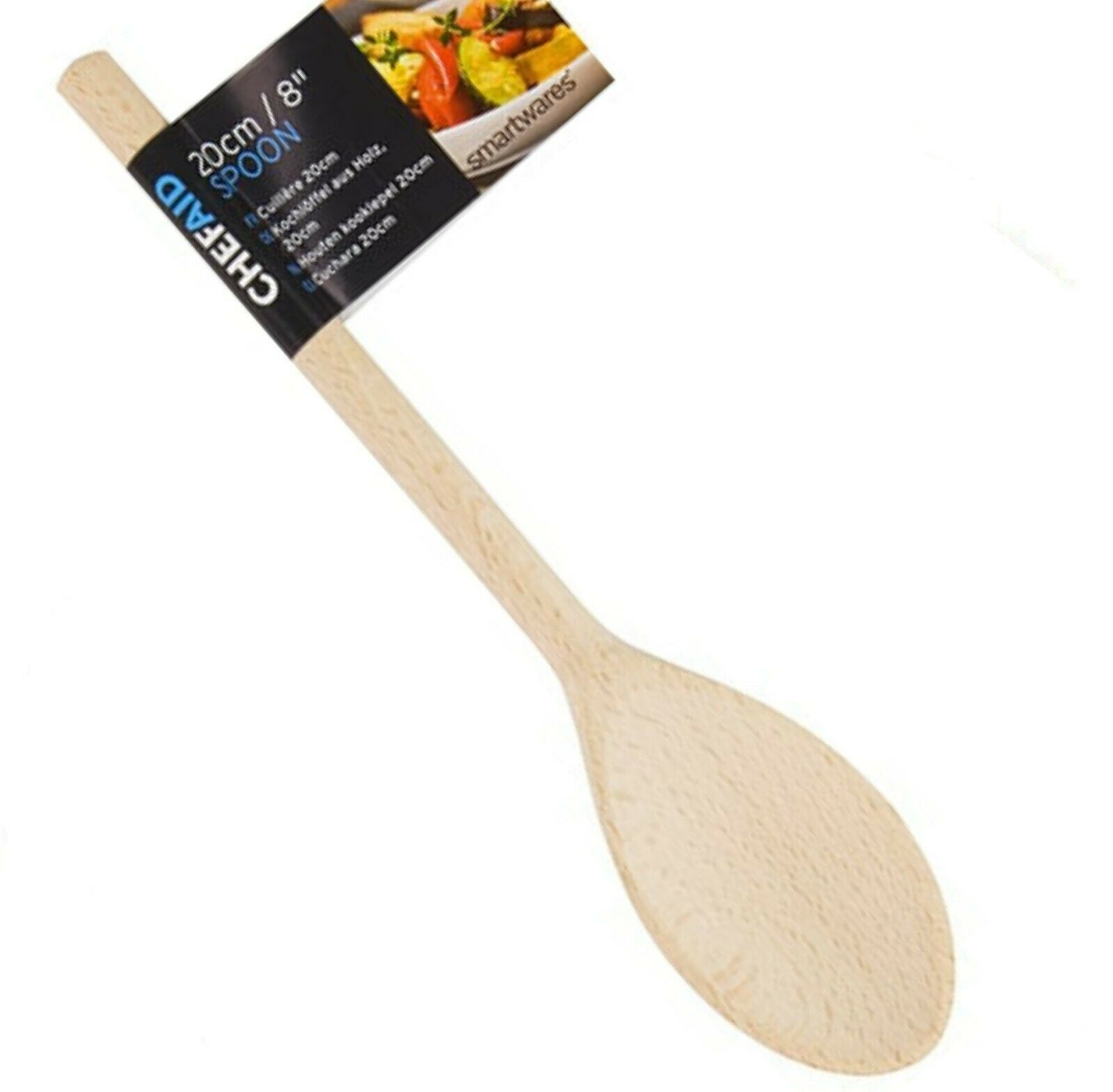Chef Aid Traditional Beech Wooden Spoon 8” 10” 12” 14” Cooking Stirring Natural