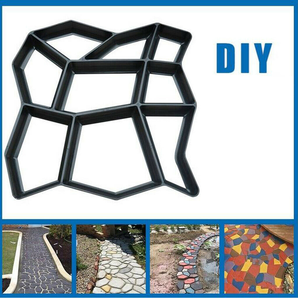 Irregular 9 Grid Path Maker Mould Garden Yard Lawn Concrete Road Paving Mold 17"