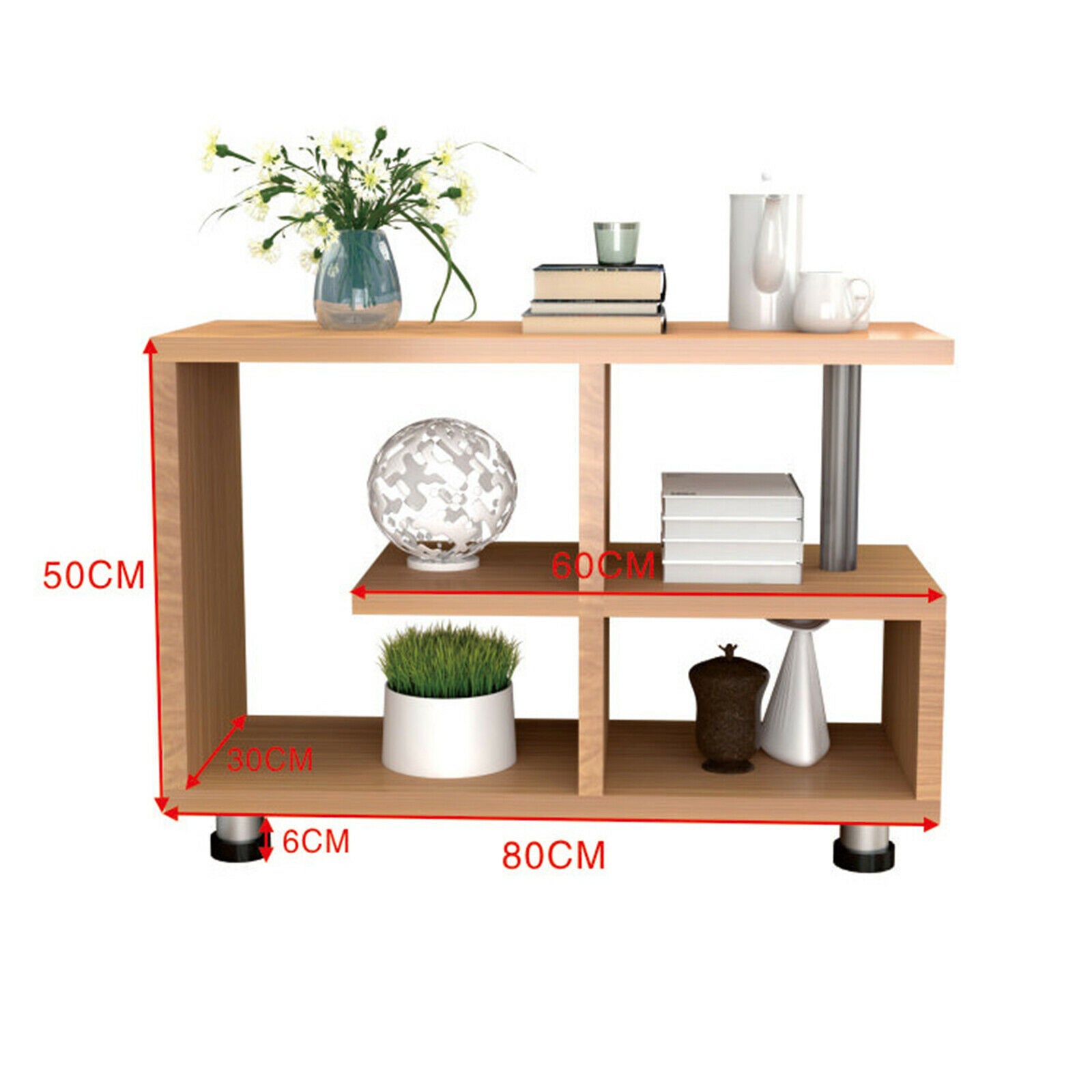 3-Tier Side End Table Open Shelves Storage Coffee Book Magazine Desk Living Room